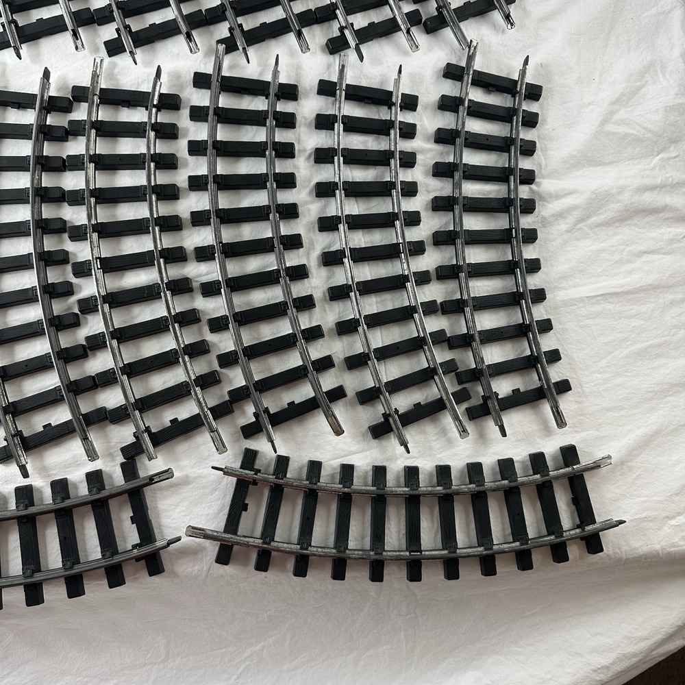 Bachmann Train Track G Gauge Straight & Curved Black Lot Of 23 Used Vintage - Picture 4 of 13